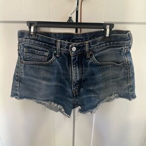 Levi's Blue Distressed Jean Shorts